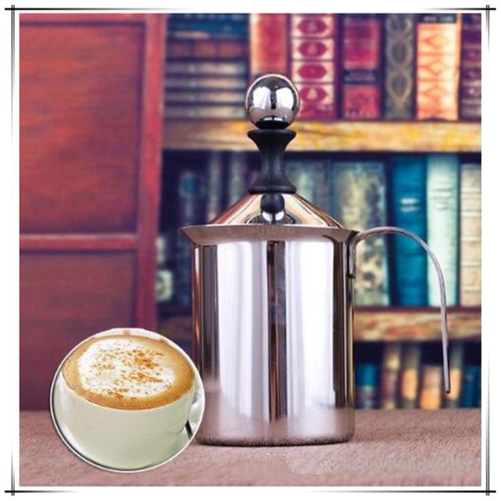 Stainless Steel Milk Frothers Handheld Frothing Pitchers Fine Double