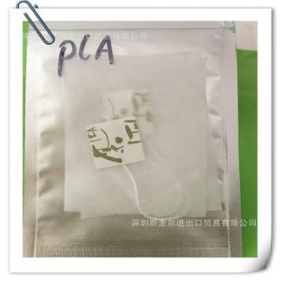 Biodegradable PLA Non-woven Pyramid Tea Bag Filters Single String with Label Transparent Empty Tea Bags