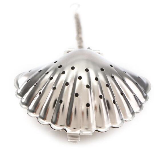 Stainless Steel Sea Shell Tea Pot Infuser Strainer Ball