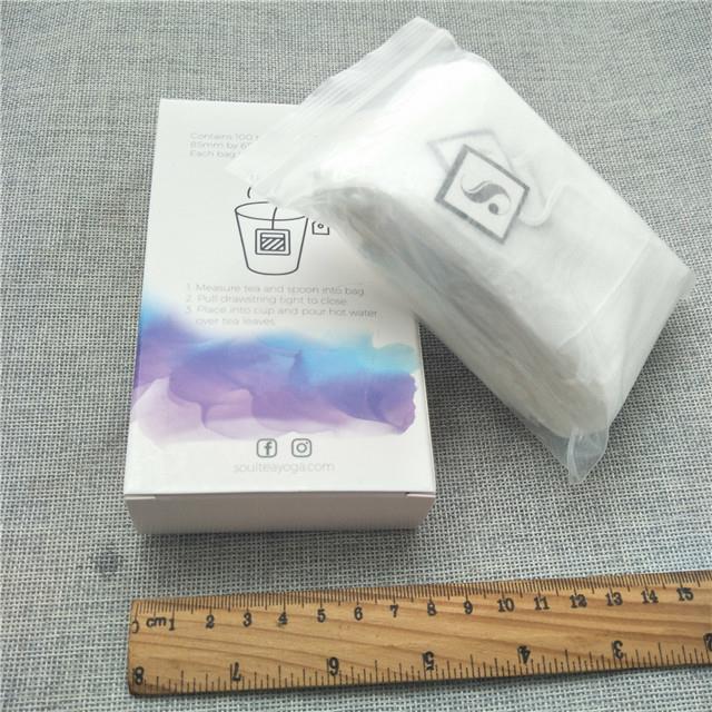 PLA Corn Fiber Tea Bag With String And Tag Food Grade Biodegradable Drawstring Seal Corn Fiber Tea Bag