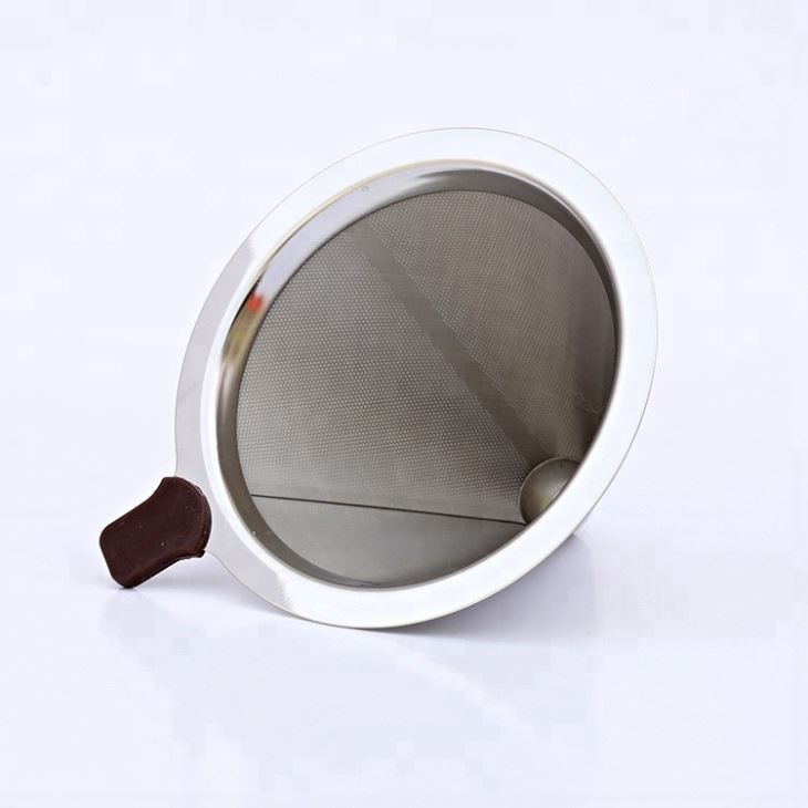 Stainless Steel Double Mesh Filter Coffee Dripper Reusable Pour Over Coffee Maker With Rubber Ring