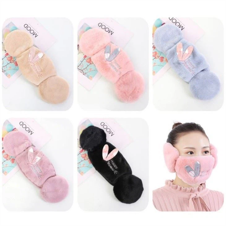 Women's Mouth And Earmuffs Winter Outdoor Cycling Thickening Mask Warm Earmuffs Two In One Ear Protection
